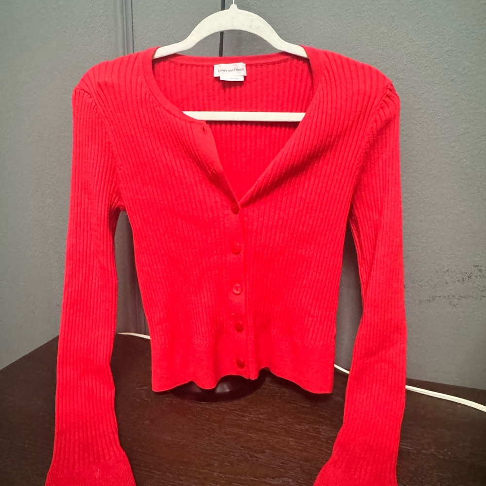 Lovers and Friends Scarlet Ribbed Cardigan